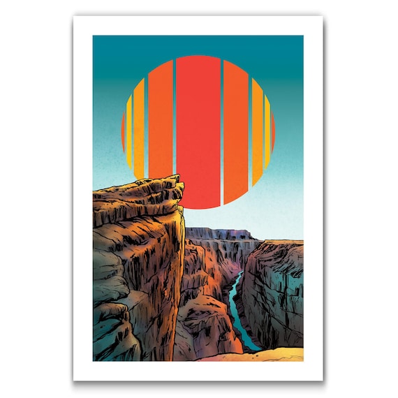 GRAND CANYON - Retro Sun - Western Art Print by Rob Ozborne