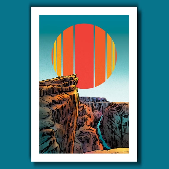 GRAND CANYON - Retro Sun - 13x19 Art Print by Rob Ozborne