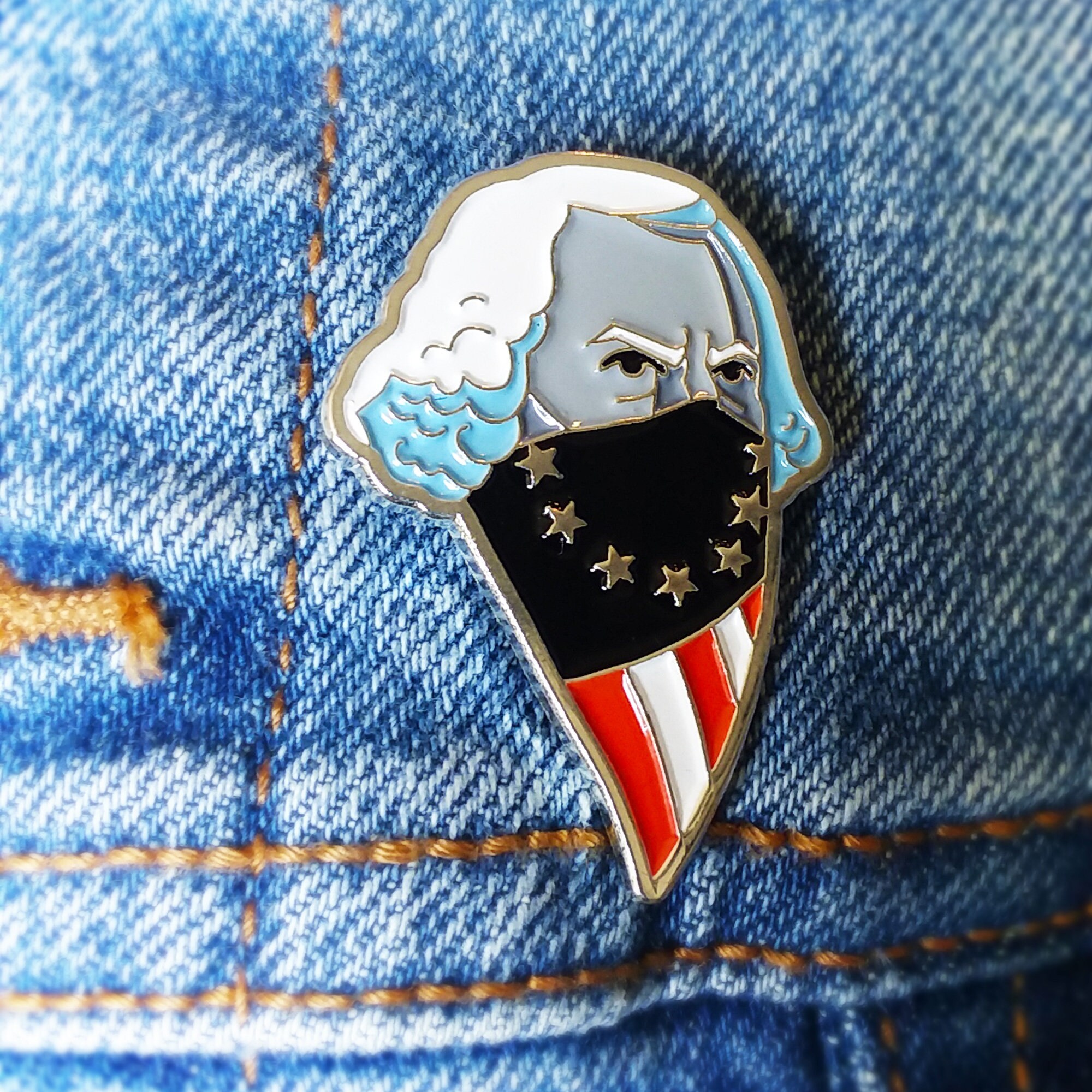 WASHINGTON Enamel Pin American USA Freedom Pin Collectible Art Pin by Rob Ozborne