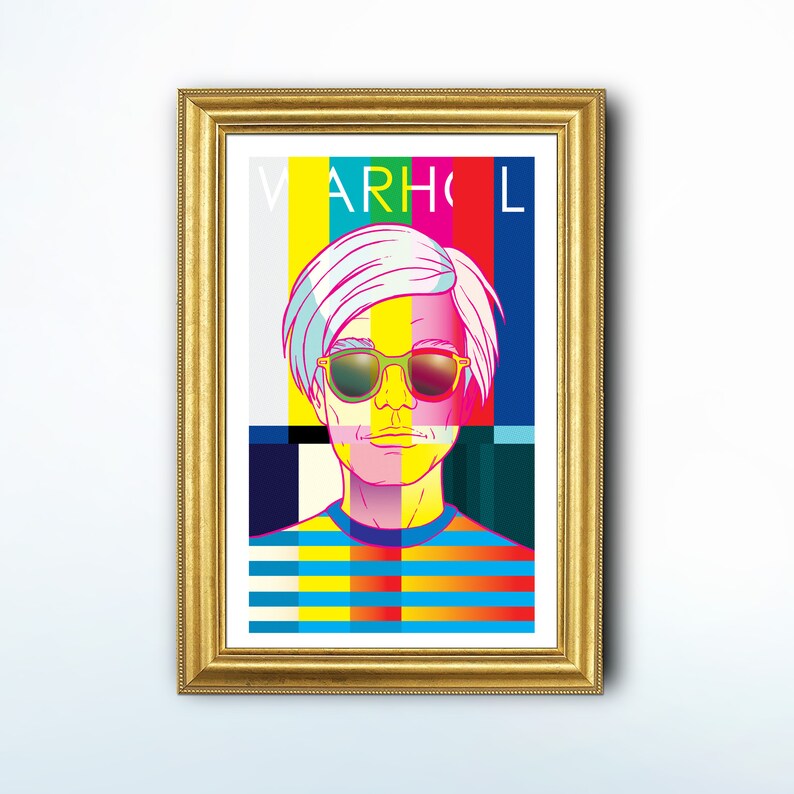 Andy warhol 15 minutes of fame pop art print 11x17 by rob etsy