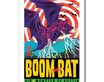 BOOM BAT - American Kaiju - 13x19 Art Print by Rob Ozborne