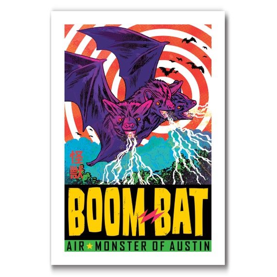 BOOM BAT - American Kaiju - 13x19 Art Print by Rob Ozborne