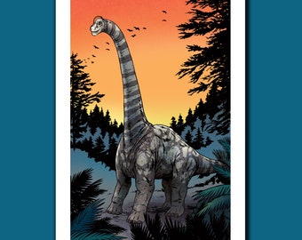 BRACHIOSAURUS - Dinosaur Art Collection - 13x19 Art Print by Rob Ozborne