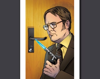DWIGHT SCHRUTE - The Office Fire Safety Drill - 11x17 Art Print by Rob Ozborne
