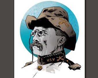 TEDDY ROOSEVELT Rough Rider Art Print by Rob Ozborne