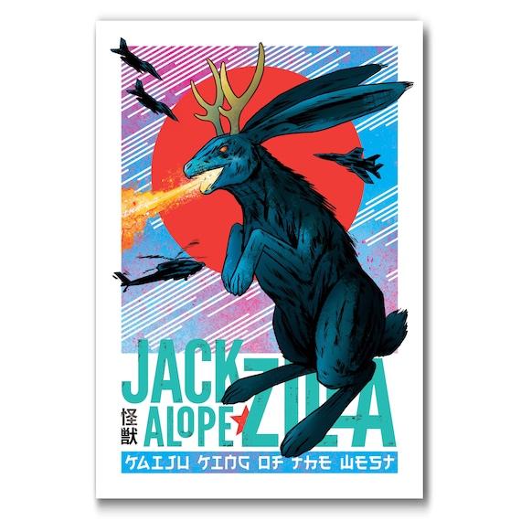 JACKALOPE-ZILLA - The New Edition - 13x19 Art Print by Rob Ozborne