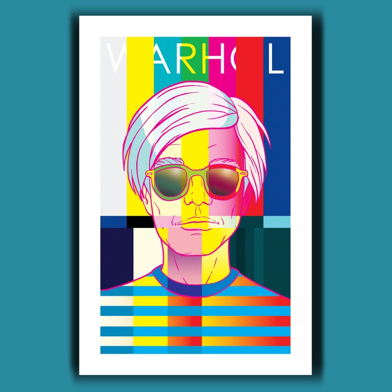 Andy warhol 15 minutes of fame pop art print 11x17 by rob etsy