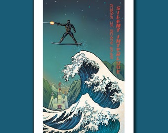 SNAKE EYES - Great Wave Big Surf - Silent Interlude GI Joe Tribute Art Print 11x17 by Rob Ozborne