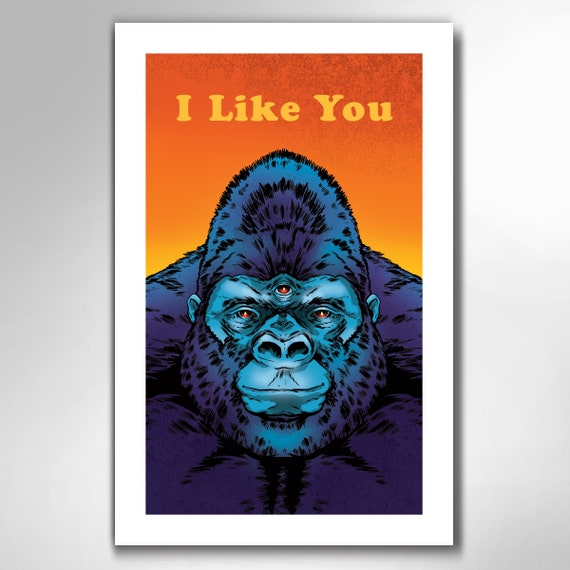 3-Eyed Gorilla - I LIKE YOU -  Art Print by Rob Ozborne