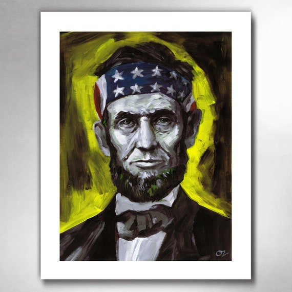 ABE LINCOLN - Liberty USA - American Painting 11x14 Art Print by Rob Ozborne