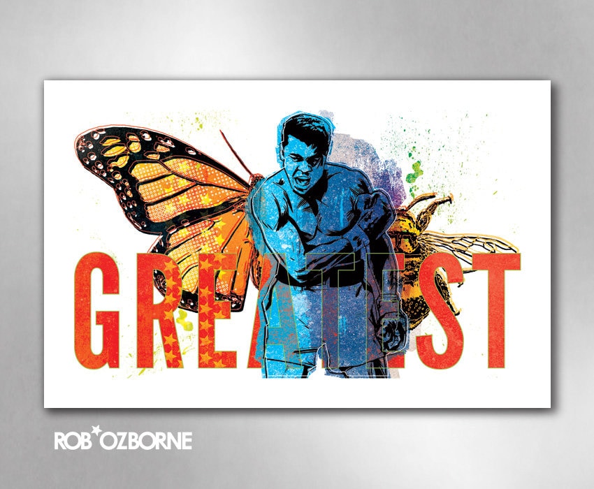 Greatest Muhammad Ali Butterfly Bee 11x17 Art Prints By Rob Etsy