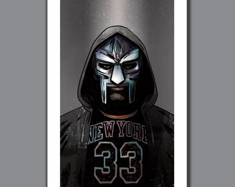 MF DOOM Hip Hop Rapper Masked MC Music Tribute Art Print 11x17 by Rob Ozborne