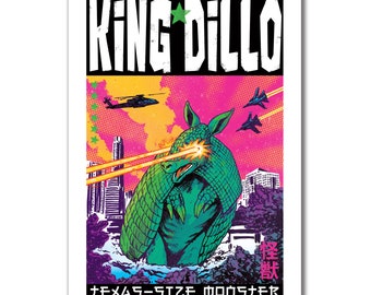KING DILLO - Texas-Size Monster - American Kaiju - 13x19 Art Print by Rob Ozborne