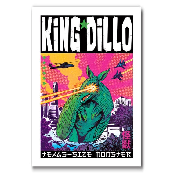 KING DILLO - Texas-Size Monster - American Kaiju - 13x19 Art Print by Rob Ozborne