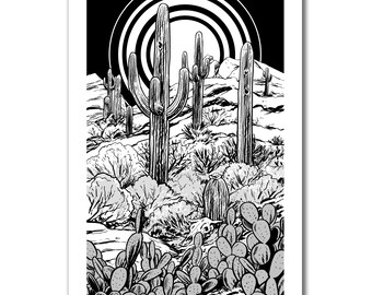 DESERT CLASSIC -  Black & White - 13x19 Art Print by Rob Ozborne