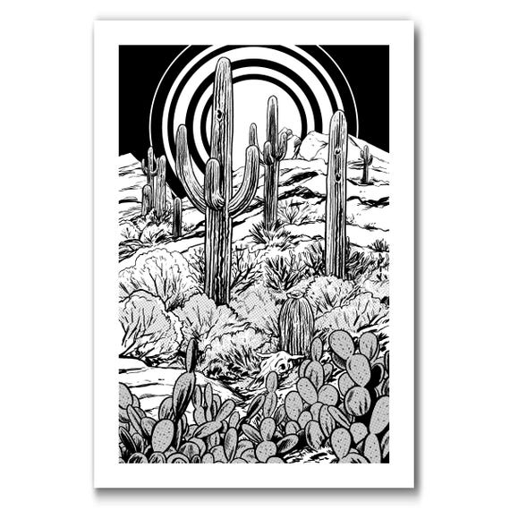 DESERT CLASSIC -  Black & White - 13x19 Art Print by Rob Ozborne