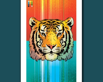 TIGER - 11x17 Art Print - from the Lion Tiger Bear set - by Rob Ozborne