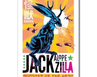 JACKALOPE-ZILLA - New Open Edition - 13x19 Art Print by Rob Ozborne