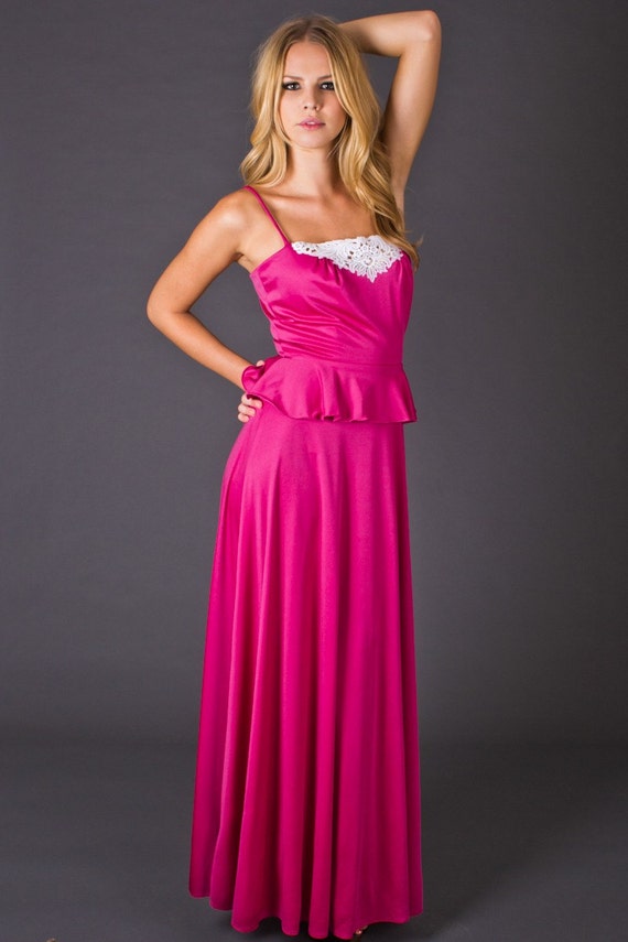 hot pink peplum dress