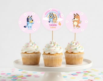 Bluey Cupcake Toppers Template