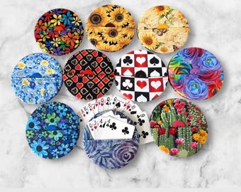 Pocket Playing Card Holder, Handmade CD Card Organizer, Deck of Cards, Flowers