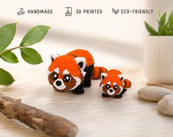Articulated Red Panda Toy | 3D Printed Flexi Desk Buddy, Collectible Animal
