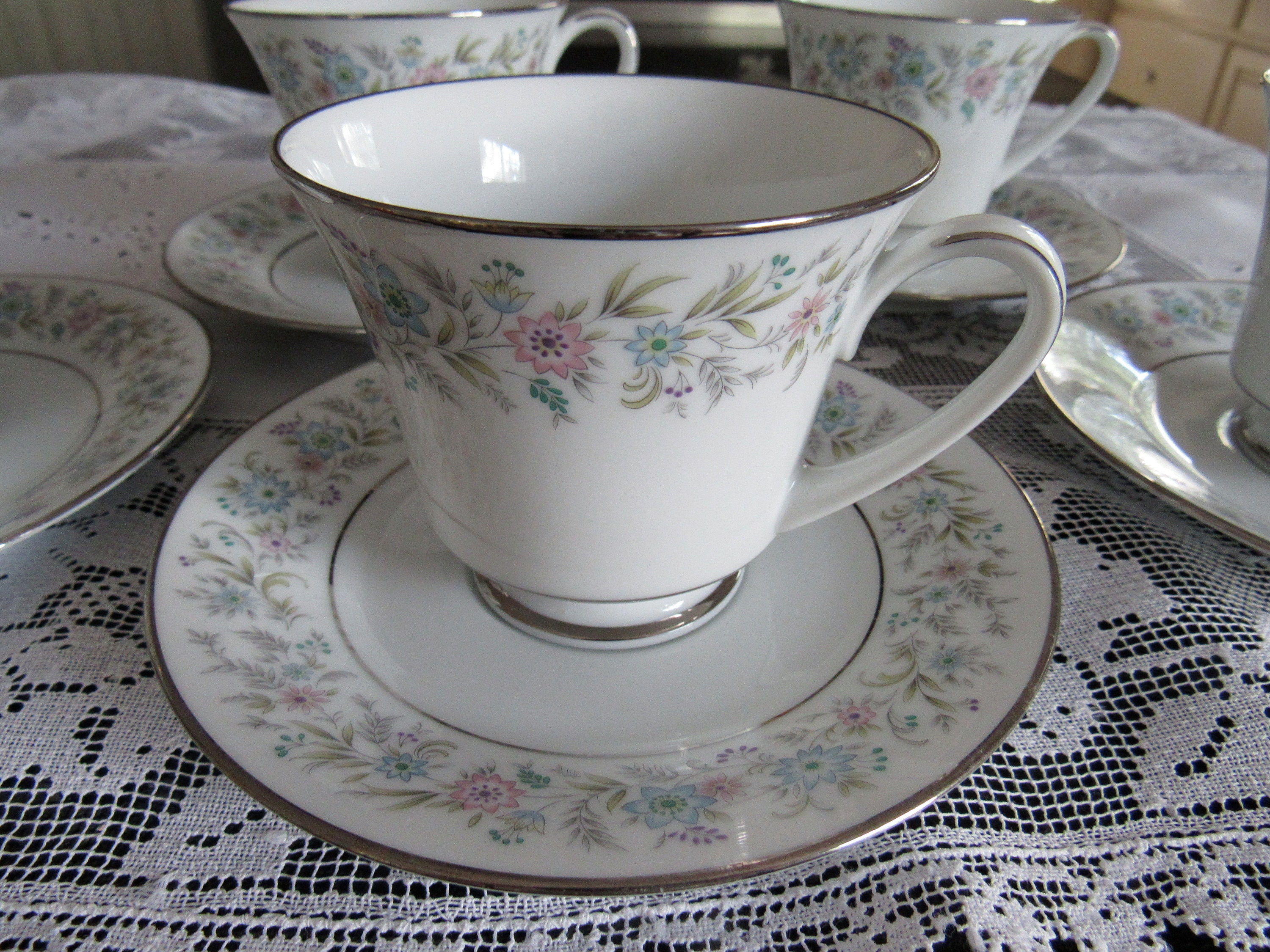 Noritake Tea Cups and Saucers pattern Blythe 1970's Etsy