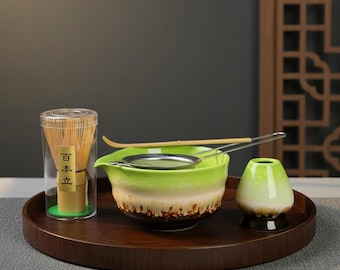 Juego de té matcha japonés / Kit para ceremonia del té matcha / Juego de té hecho a mano / Juego de cuencos de matcha único / Juego de té japonés - Vintage