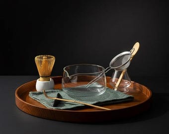 Japanese Matcha Tea Set | Tea Ceremony Kit Matcha | Handmade Tea Set | Unique Matcha Bowl Set | Japanese Tea Set - Glass Bowl
