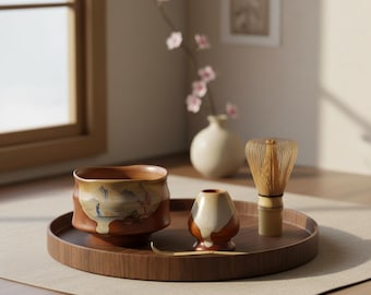 Juego de té matcha japonés / Kit para ceremonia del té matcha / Juego de té hecho a mano / Juego de cuencos de matcha único / Juego de té japonés - Vintage