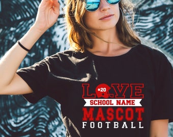 Custom Football Shirt, School Mascot Shirt, Football Shirt, Football Team Shirt, Game Day Shirt, Unisex shirt, Love Football, Team Spirit