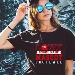 Custom Football Shirt, School Mascot Shirt, Football Shirt, Football Team Shirt, Game Day Shirt, Unisex shirt, Love Football, Team Spirit