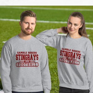 Custom Football Sweatshirt, Football Spiritwear, Football Mom Shirt, Football Dad Shirt, Team Spiritwear, School Mascot Sweatshirt