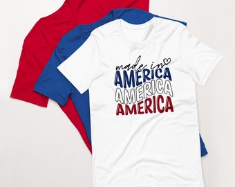 t-shirt, July 4th, America, Made, Retro