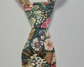 Corbata vintage Polo Ralph Lauren con estampado floral, estilo preppy botánico, hecha en EE. UU.