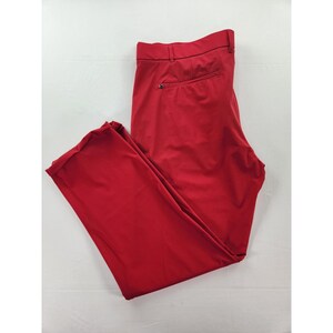 Pantalones de golf Greyson Montauk rojos, talla 38x32, ajustados y elásticos, para hombre.