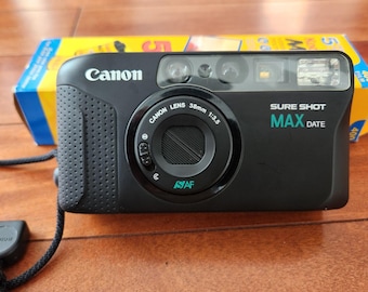 Canon Sure Shot Max Date 35mm Film Camera Prima 5 w 5 Film Retro Compact