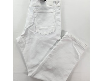 Jeans blancos ajustados desgastados Sean John Athlete, talla 38x32, elásticos, nuevos con etiquetas, para hombre.
