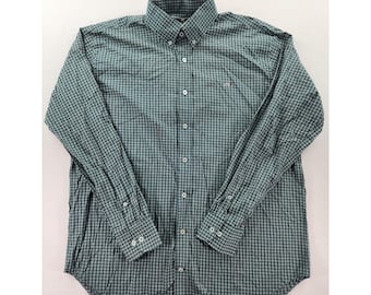 Southern Point Co Hadley Shirt Green Gingham Button Down Mens Medium