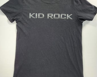 ヴィンテージ キッド ロックバンド Tシャツ Y2K 色褪せた黒のグラフィックシャツ ミディアム グランジ