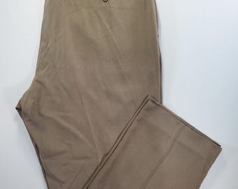 Pantalones de seda Tommy Bahama 38x30 color topo, plisados, estilo clásico de resort, de lujo para hombre.