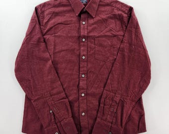 UNTUCKit flanellen overhemd heren M bordeauxrood katoen button-down untucked fit