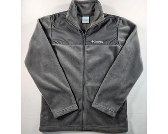 Columbia Youth L Steens Mountain II Overlay Fleece Jacket Full Zip Gray