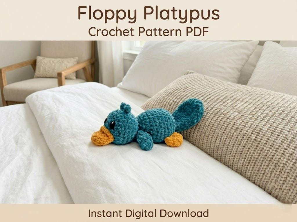 30 Perry the Platypus Crochet Patterns for Fans of Agent P, Amigurumi, and Giftable Makes 22 Floppy Platypus Crochet Pattern