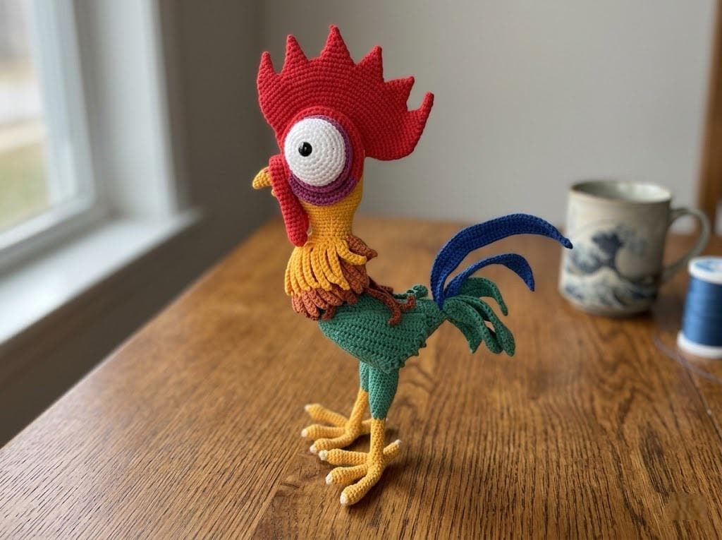 30 Rooster Crochet Patterns to Add Farmhouse Charm to Your Home Decor 19 Funny Big-Eyed Rooster Crochet Pattern