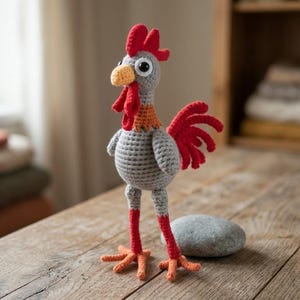 Amigurumi Rooster Crochet Pattern | Funny Rooster Plush Toy | Easter Crochet Gift Idea | Rusty Pattern Chicken Plushie | Farm Animal Toy