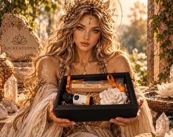 Luxus Palo Santo Geschenkbox | Selenit-Kristall | Ätherisches Öl Diffuser | Spirituelles Wellness Geschenk