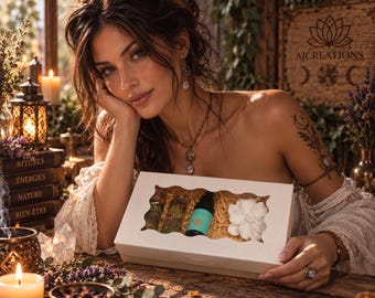 Maison Schutzritual-Set, Selenit, ätherisches Öl, Boho-Hexen-Dekoration