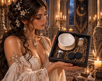 Coffret Encens & Myrrhe – Brûleur avec Socle en Bois Gravé