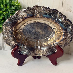 Vintage Towle Silverplate Serving Bowl | Ornate Floral Repoussé Silver Bowl | Elegant Trinket Dish |  | Wedding Decor